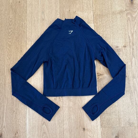 Gymshark Vital Midi Zip Up Jacket Size XS Blue - Picture 3 of 3